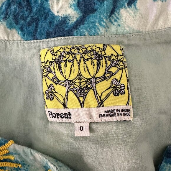 Anthropologie Floret Pencil Mini Dress Beaded Square Split Neck Cap Sleeve Sz 0 - Picture 10 of 15